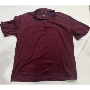 Nike Tiger Woods Collection Polo Shirt Mens Large Red Striped Golf Casual Cotton